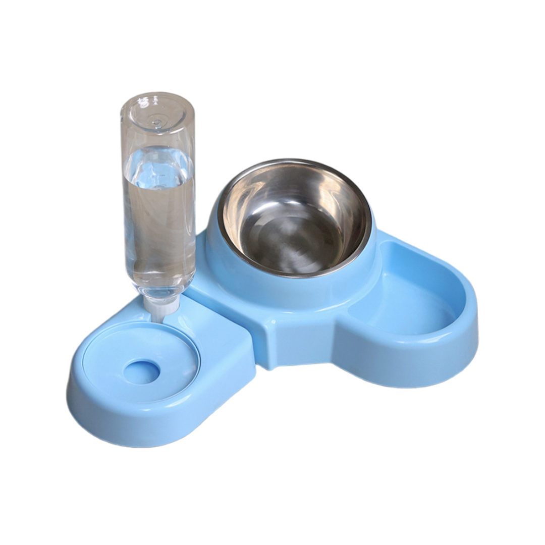 Premium 3 in 1 Food Bowl with Water Pot for Cats & Dogs