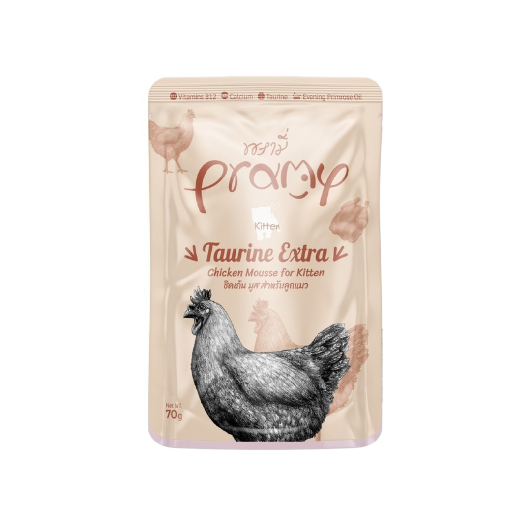Pramy Pouch TAURINE EXTRA Chicken Mousse for Kitten 70g