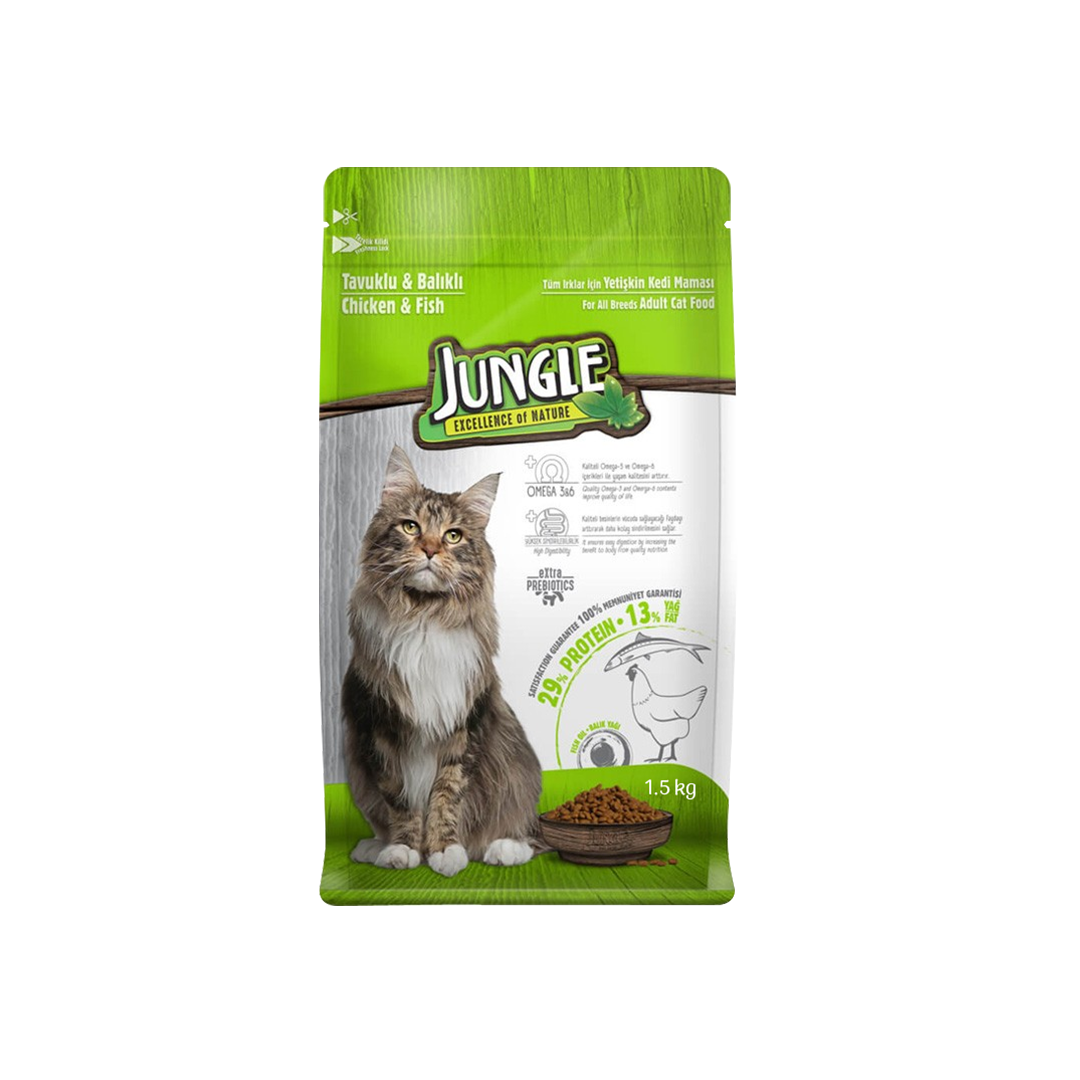 Jungle Adult Dry Cat Food Chicken & Fish 1.5kg
