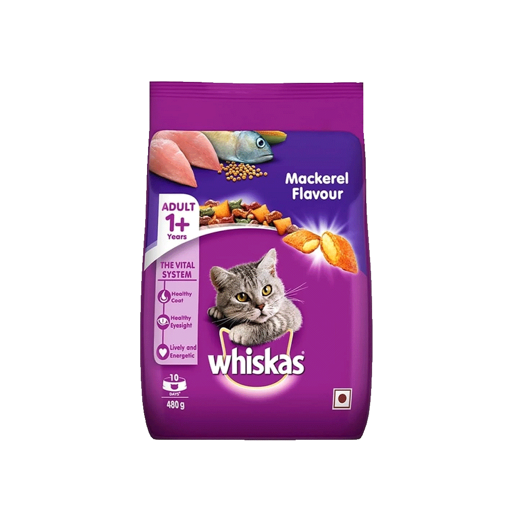 Whiskas Adult Cat Food Mackerel 480g