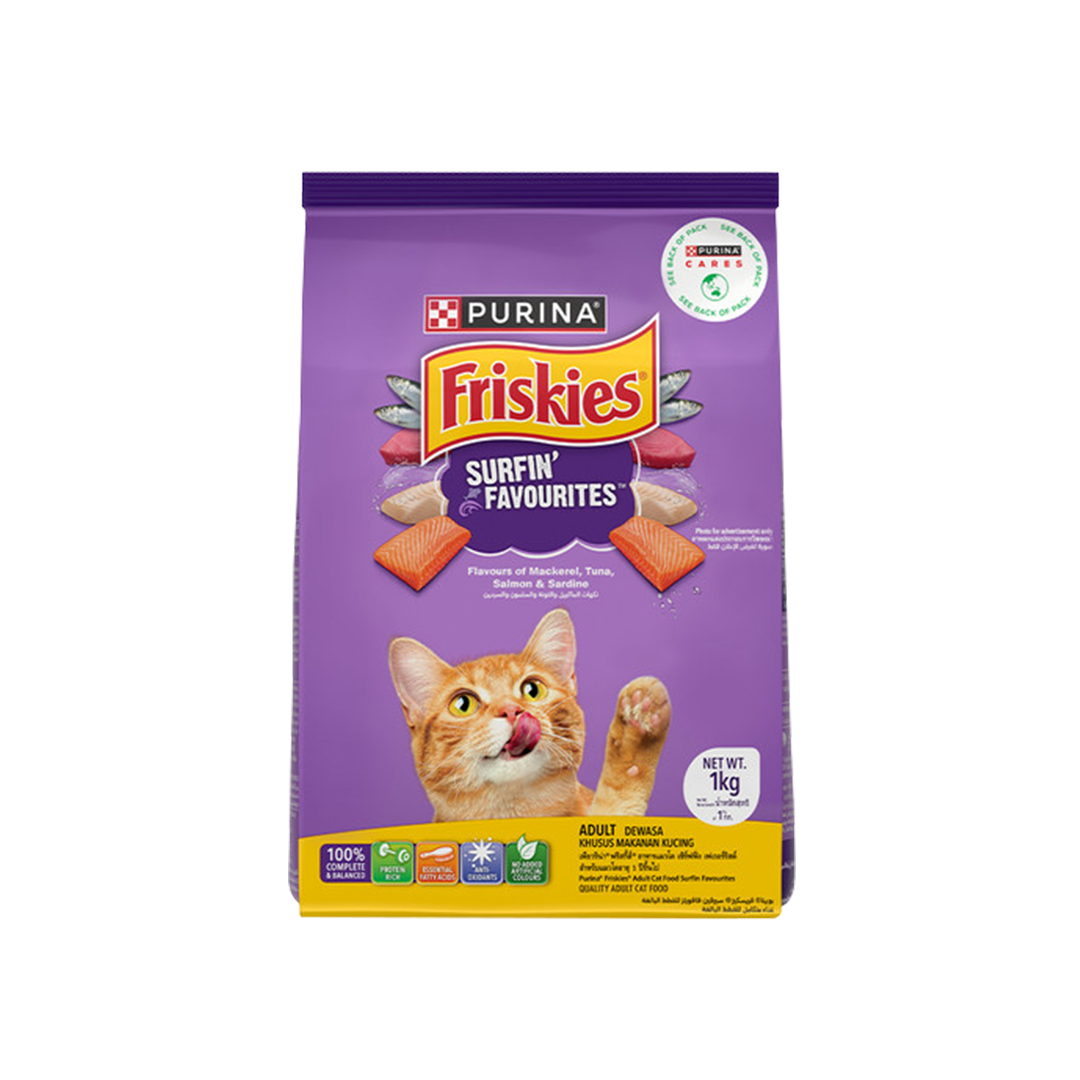 Purina Friskies Adult Cat Food Surfin & Turfin Favourites 1kg