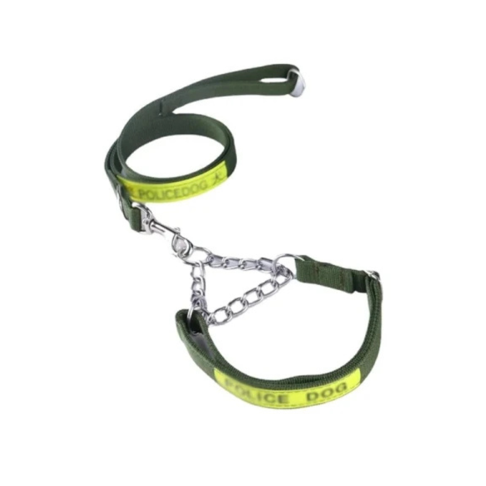 Premium Police Dog Printed Adjustable Harness with Leash