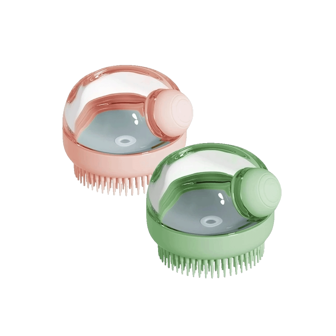 Premium Shampoo Dispenser Massage Bath Brush Round Shape