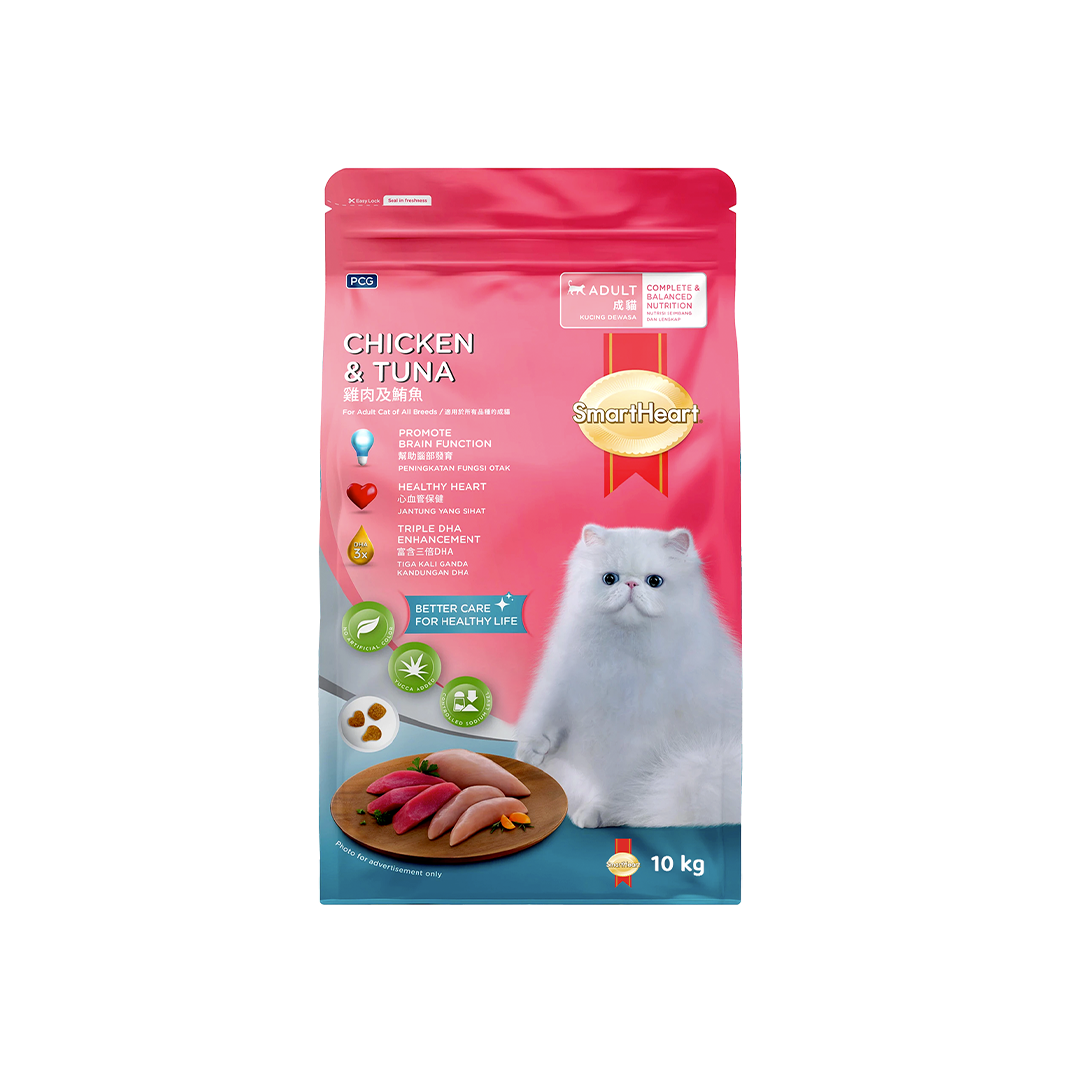 SmartHeart Adult Cat Food Chicken & Tuna 10kg