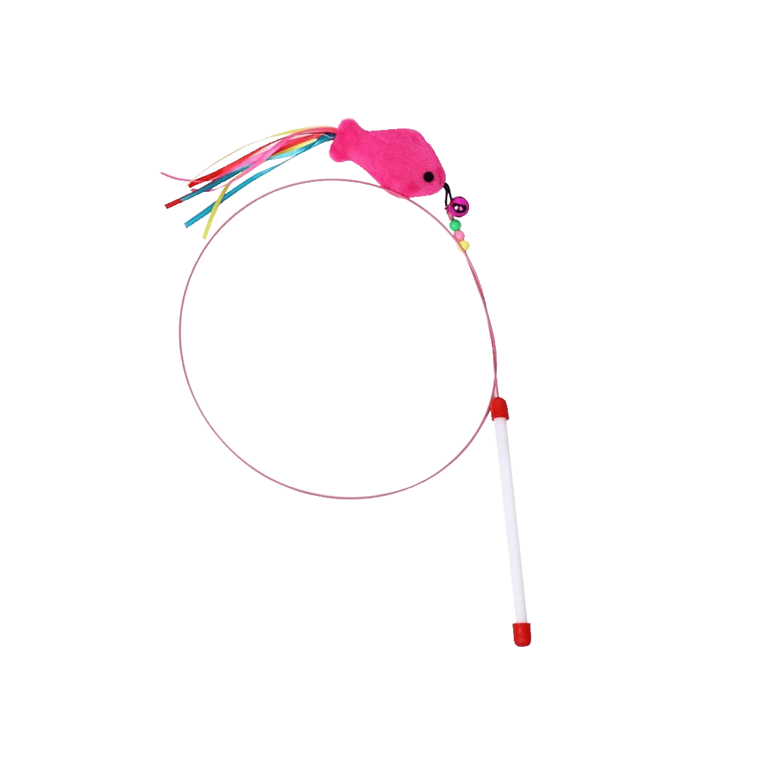 Flexible Fish Stick Teaser Toy with Bell