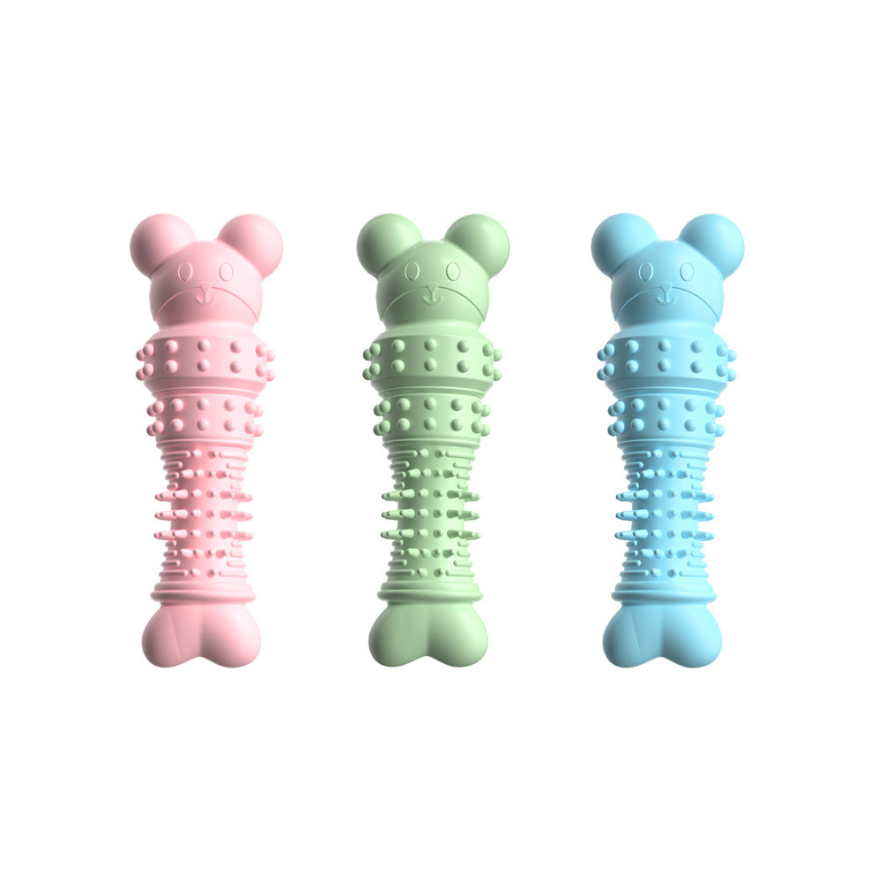 Cute Bear Bone Dog Chew Toy Biting Teething Sticks