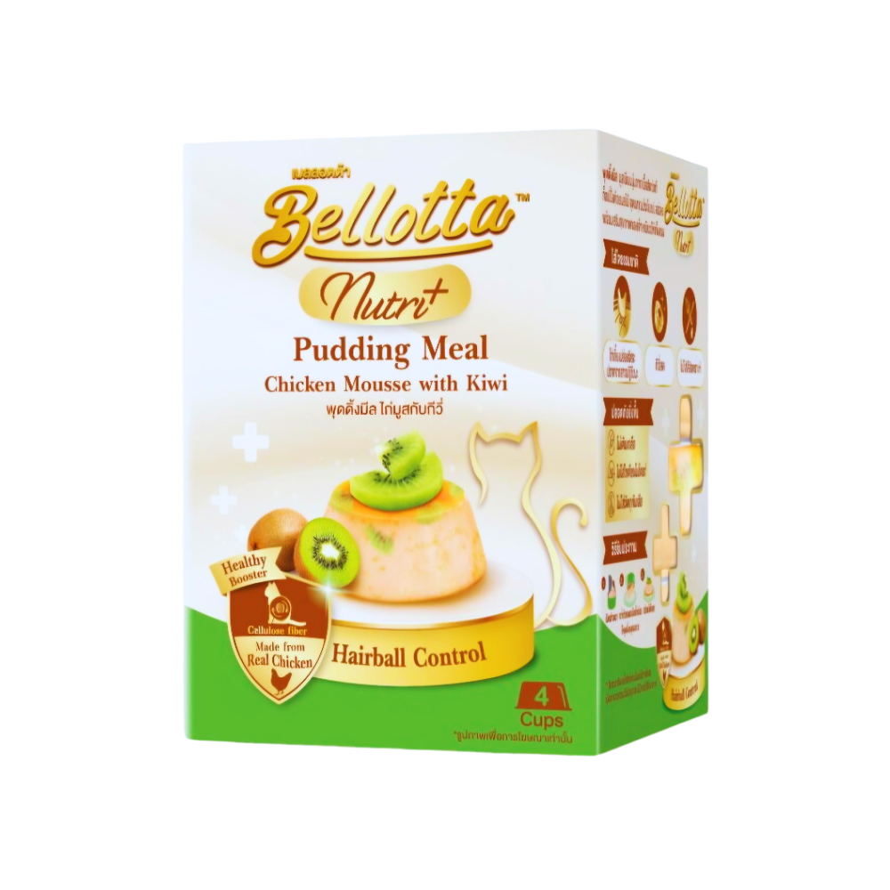 Bellotta Nutri Plus Pudding Meal Hairball Control Chicken Mousse with Kiwi 4×25gm