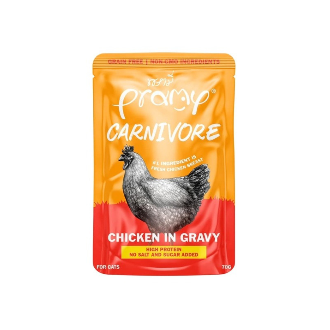 Pramy Carnivore Pouch Chicken in Gravy for All Cats 70g