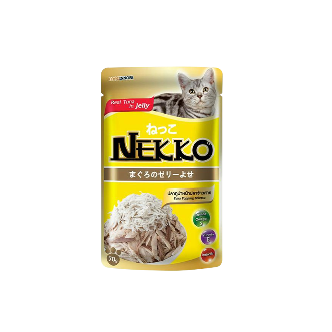 Nekko Pouch Real Tuna Topping Shirasu in Jelly 70g