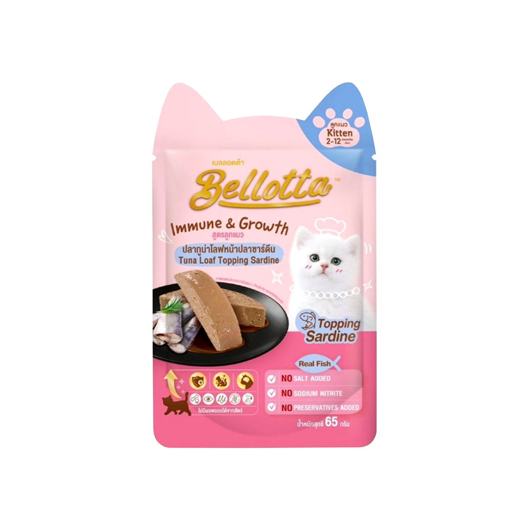 Bellotta Kitten Pouch Tuna Loaf Topping Sardine 65gm