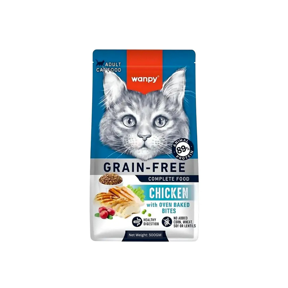 Wanpy Grain Free Super Premium Dry Cat Food Adult Chicken 500g
