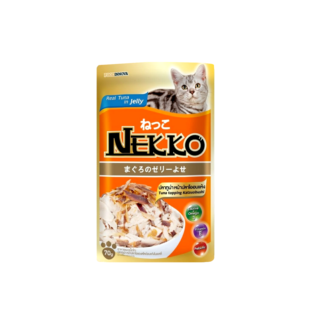 Nekko Pouch Real Tuna Topping Katsuobushi in Jelly 70g