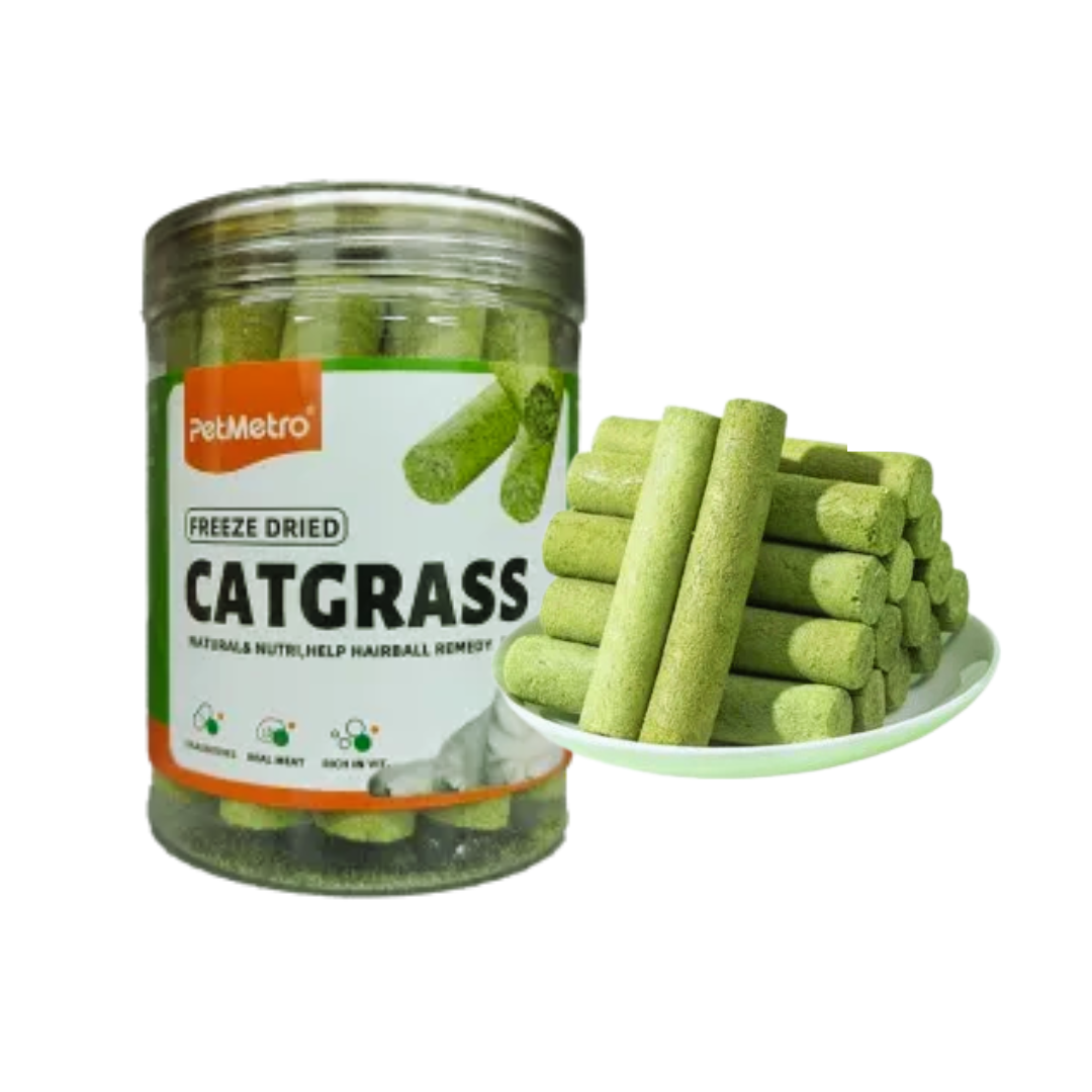 PetMetro Cat Grass Teething Stick Box 130g (17 Pieces)