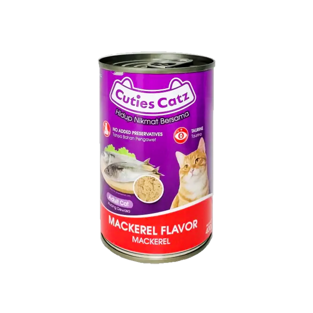 Cuties Catz Adult Cat Canned Food Mackerel 400g