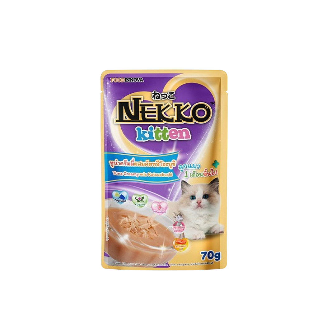 Nekko Kitten Pouch Tuna Creamy Mix Katsuobushi 70g
