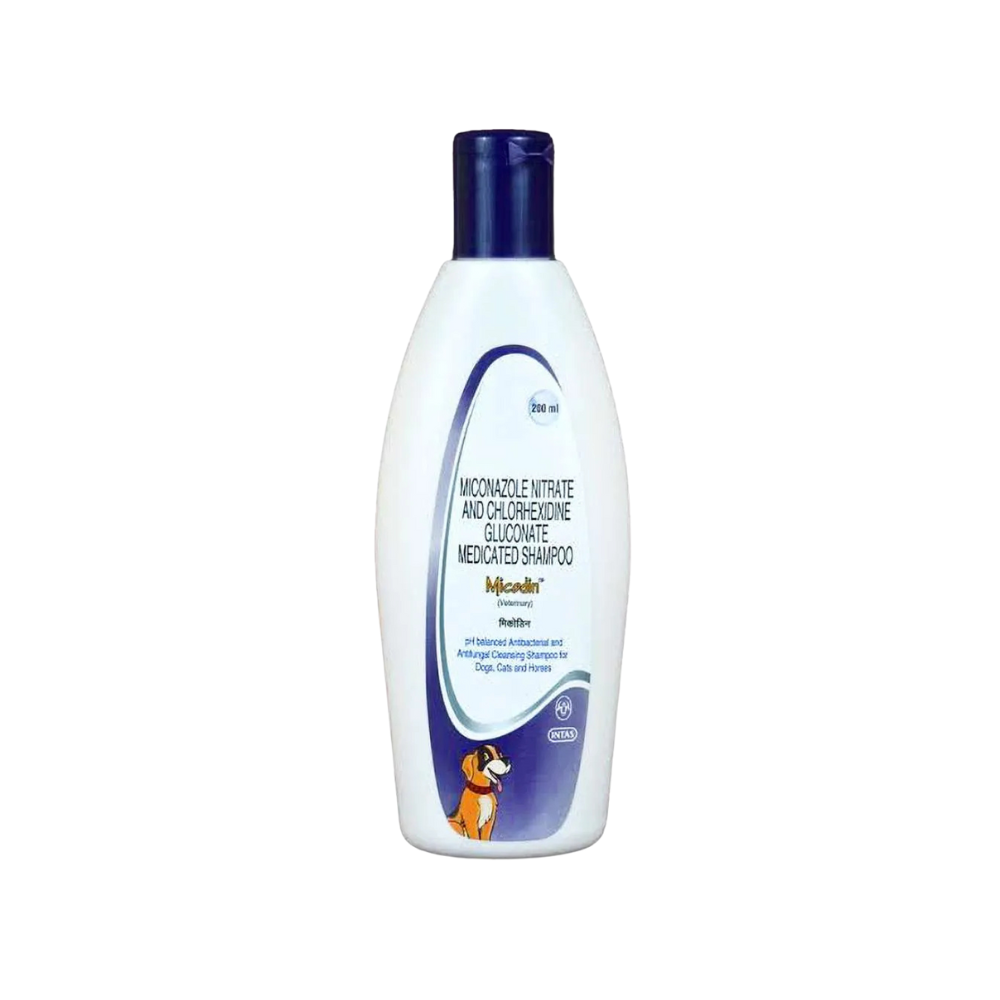 Micodin Medicated AntiFungal & Anti Bacterial Shampoo for Cats & Dogs 200ml