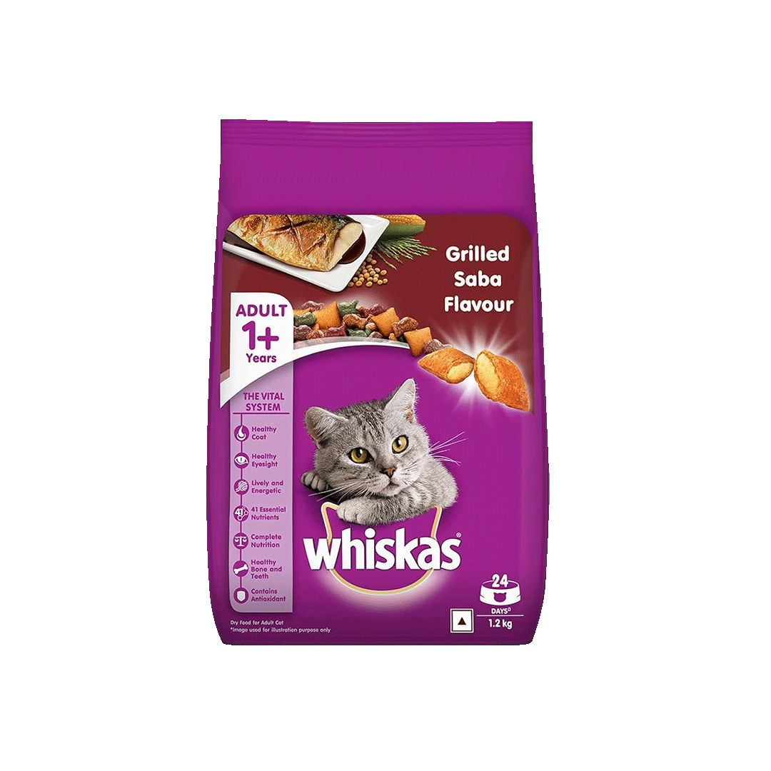 Whiskas Adult Cat Food Grilled Saba 1.2kg