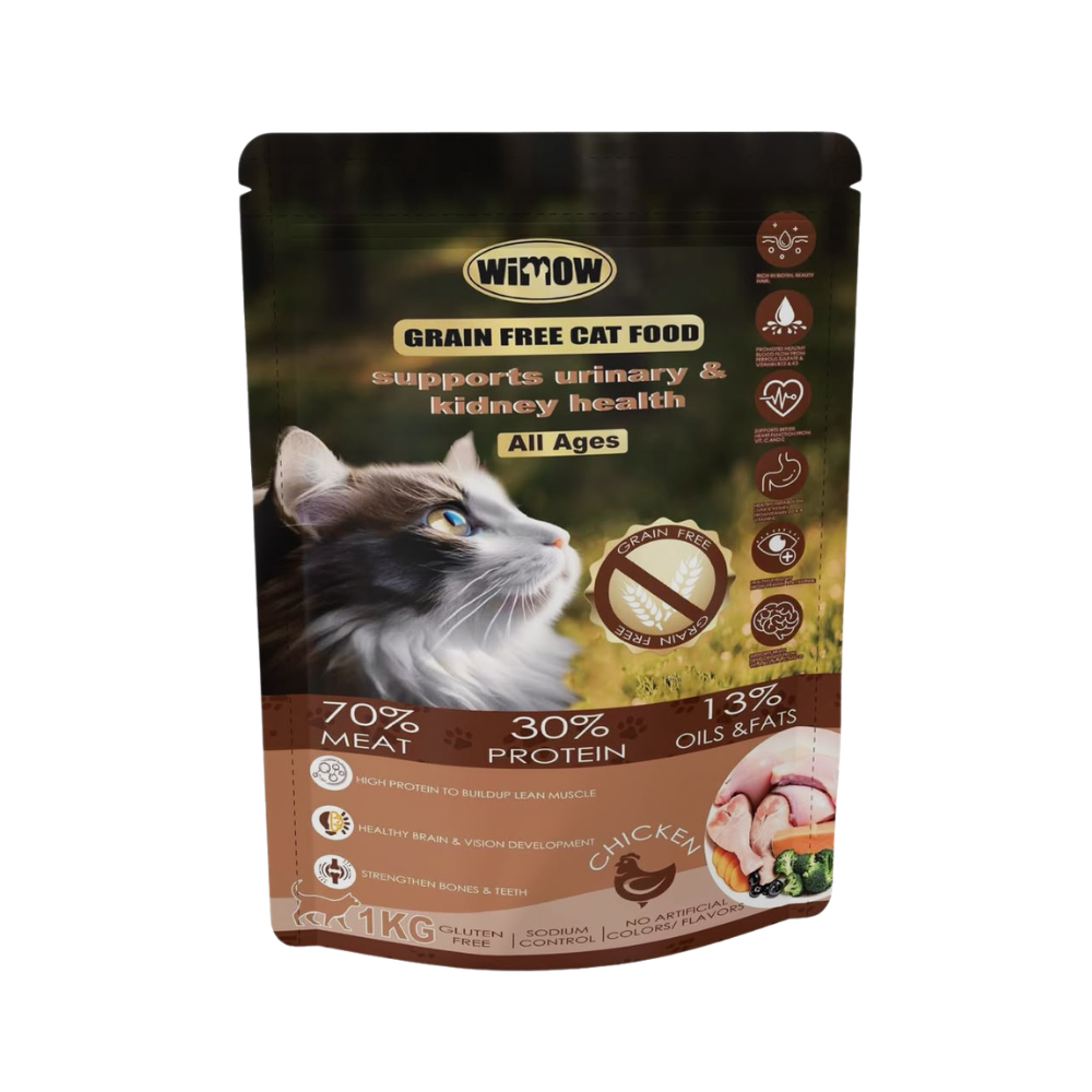 Wimow Grain Free Cat Food Supports Urinary & Kidney Health with Chicken for All Ages 1kg