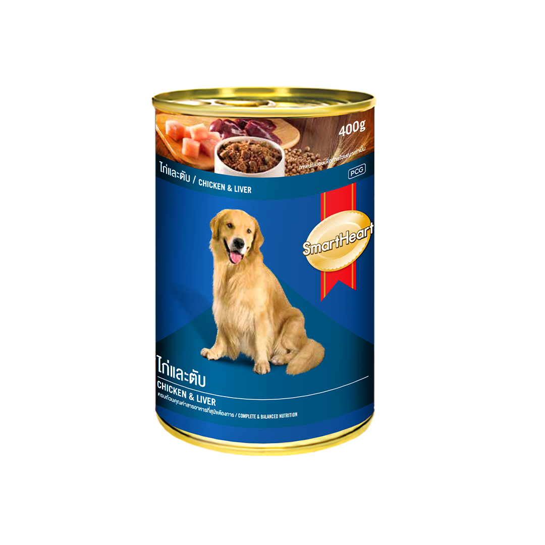 SmartHeart Adult Dog Can Food Chicken & Liver 400g