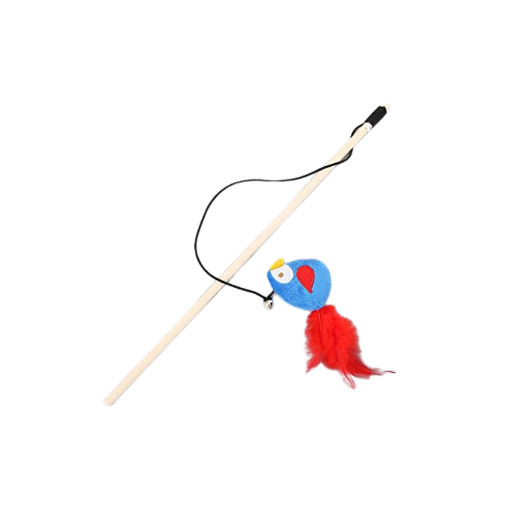Wooden Stick Cat Teaser Toy Bird Shape