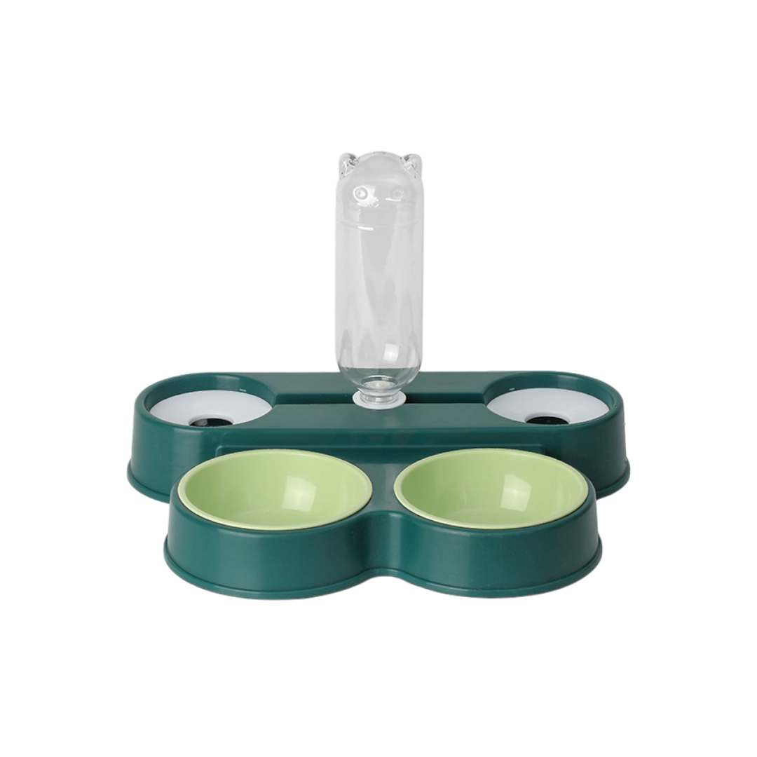 4-in-1 Feeding Bowl Set with Water Pot for Cats & Dogs