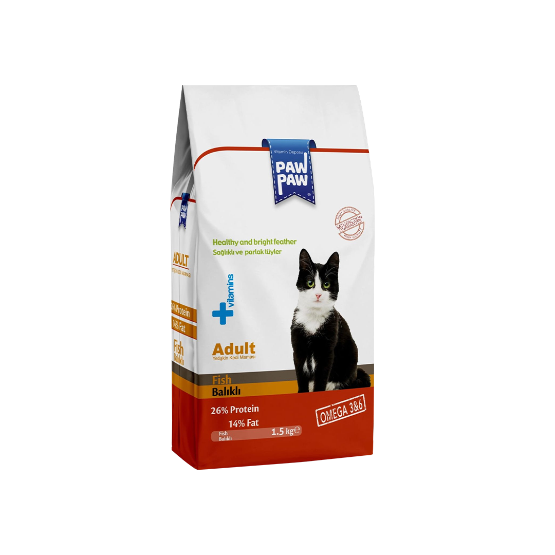 Paw Paw Adult Dry Cat Food Fish 1.5kg