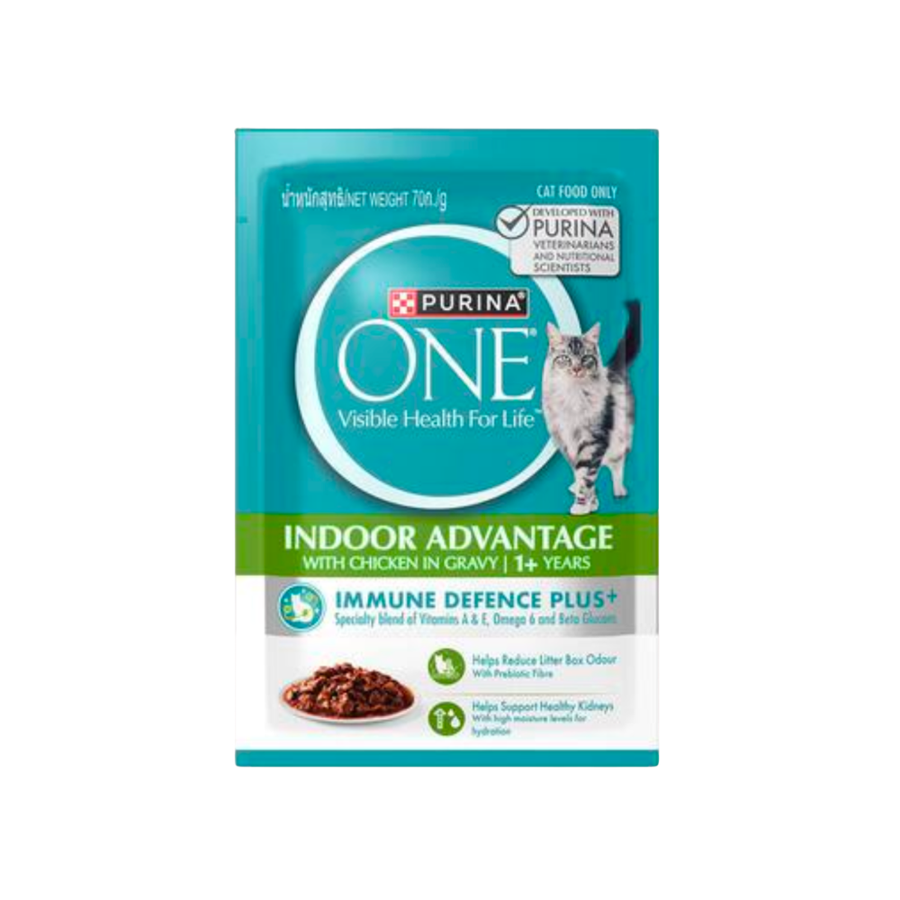Purina One Pouch Indoor Advantage with Chicken in Gravy 70gm