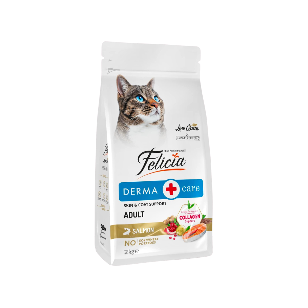 Felicia Low Grain Derma Care Cat Food Adult Salmon 2kg