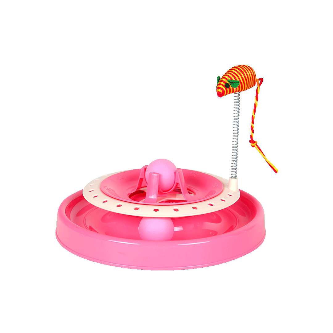 Premium Large Tower Toy Rolling Ball and Mouse on a Rubber Spring