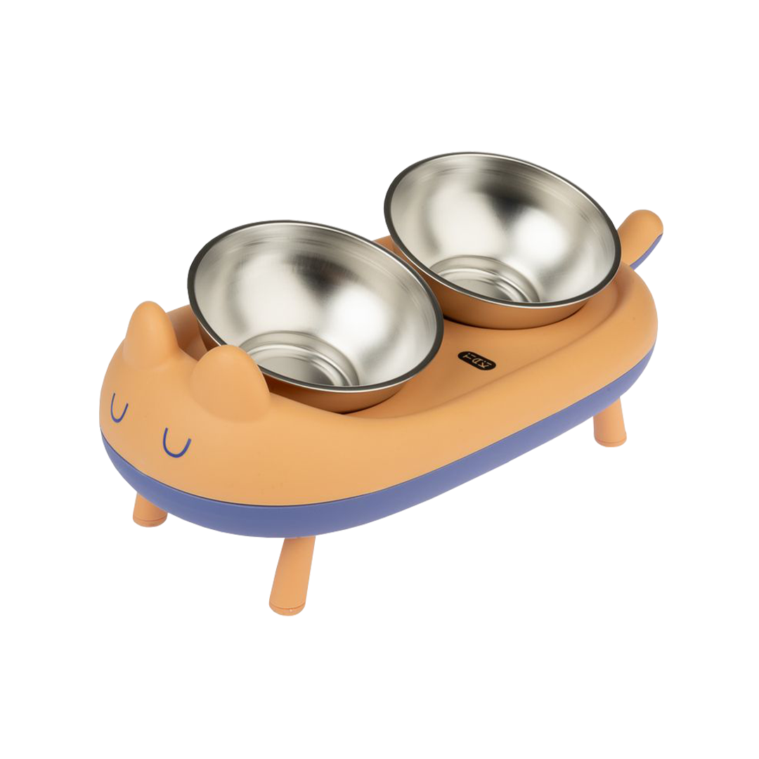 Premium Cat Feeding Stainless Steel Double Food Bowl