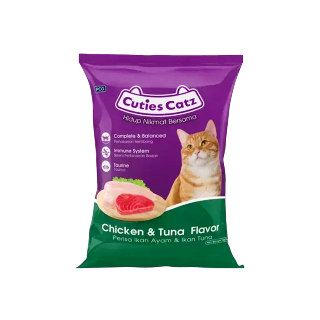 Cuties Catz Adult Dry Cat Food Chicken Tuna 350g
