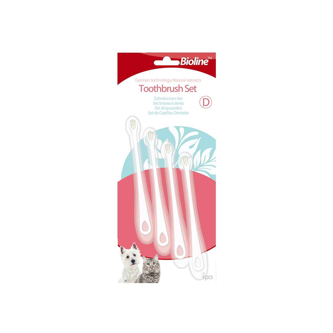 Bioline Toothbrush Dental Set 4 Pieces Set for Cats & Dogs