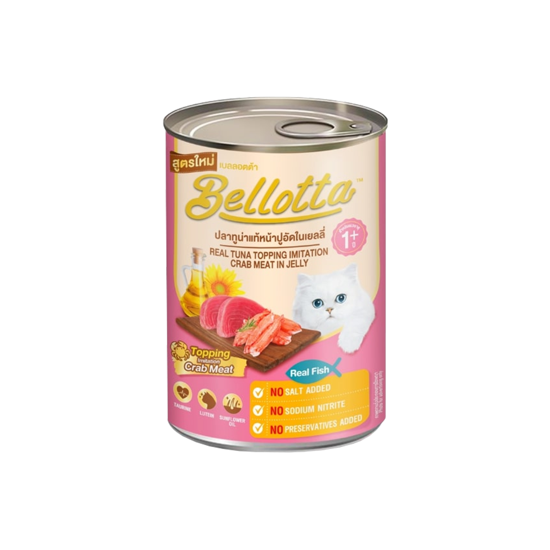 Bellotta Can Real Tuna Topping Crab Meat in Jelly 400gm