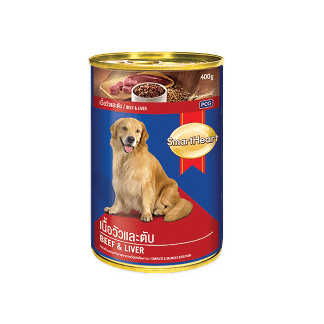 SmartHeart Adult Dog Can Food Beef & Liver 400g