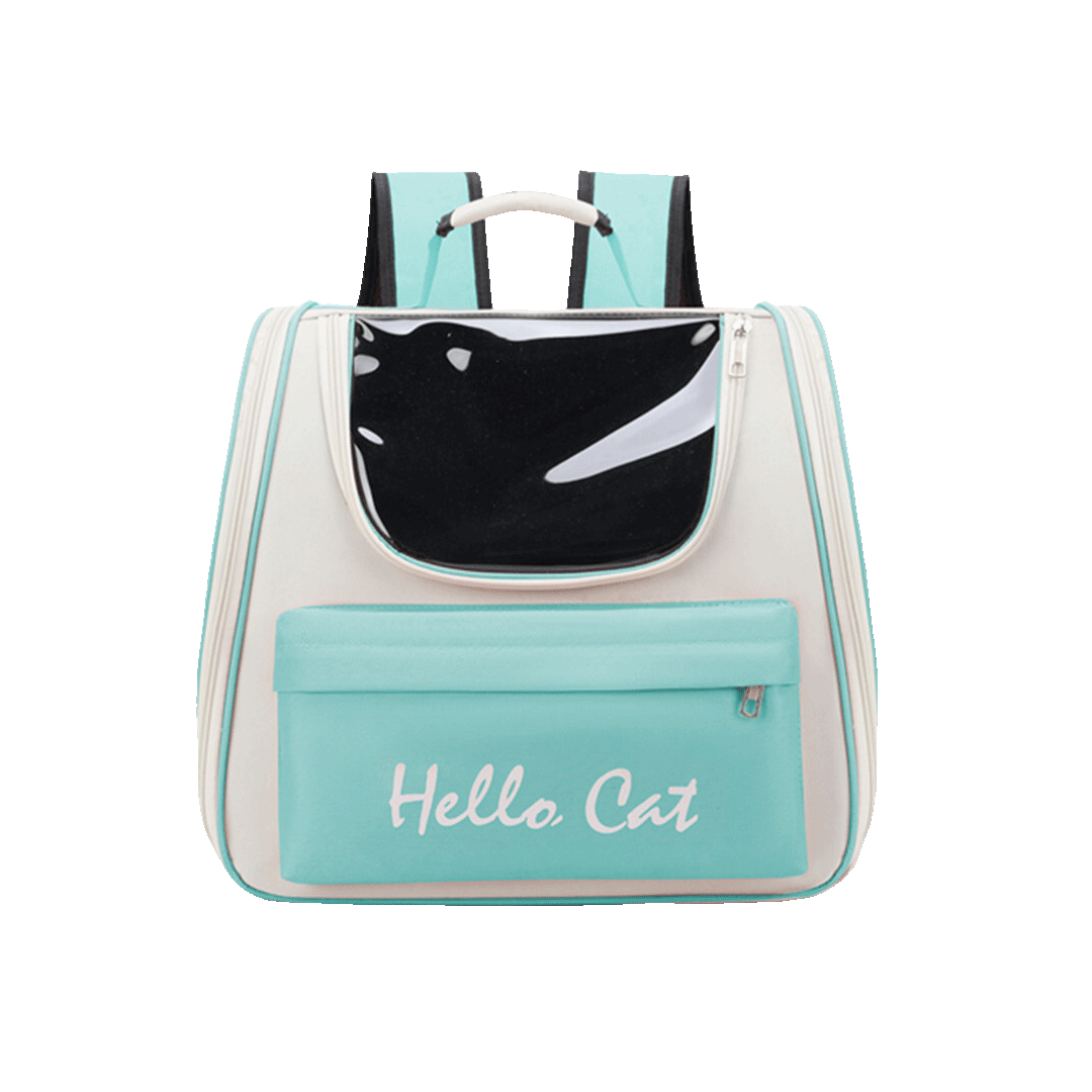 Sophisticated Pet Backpack Carrier Cage Travel Bag Hello Cat
