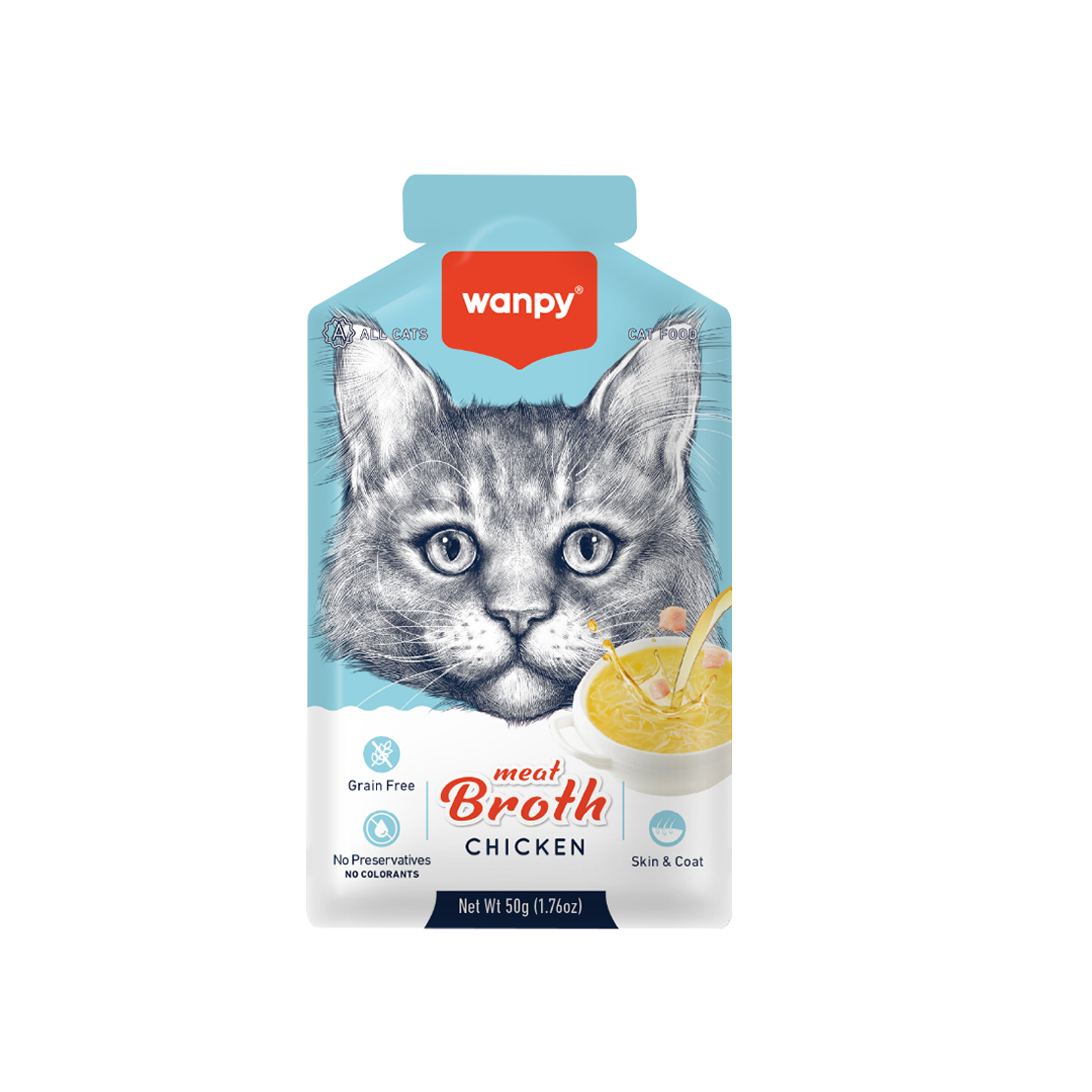 Wanpy Meat Broth Cat Pouch Chicken 50gm