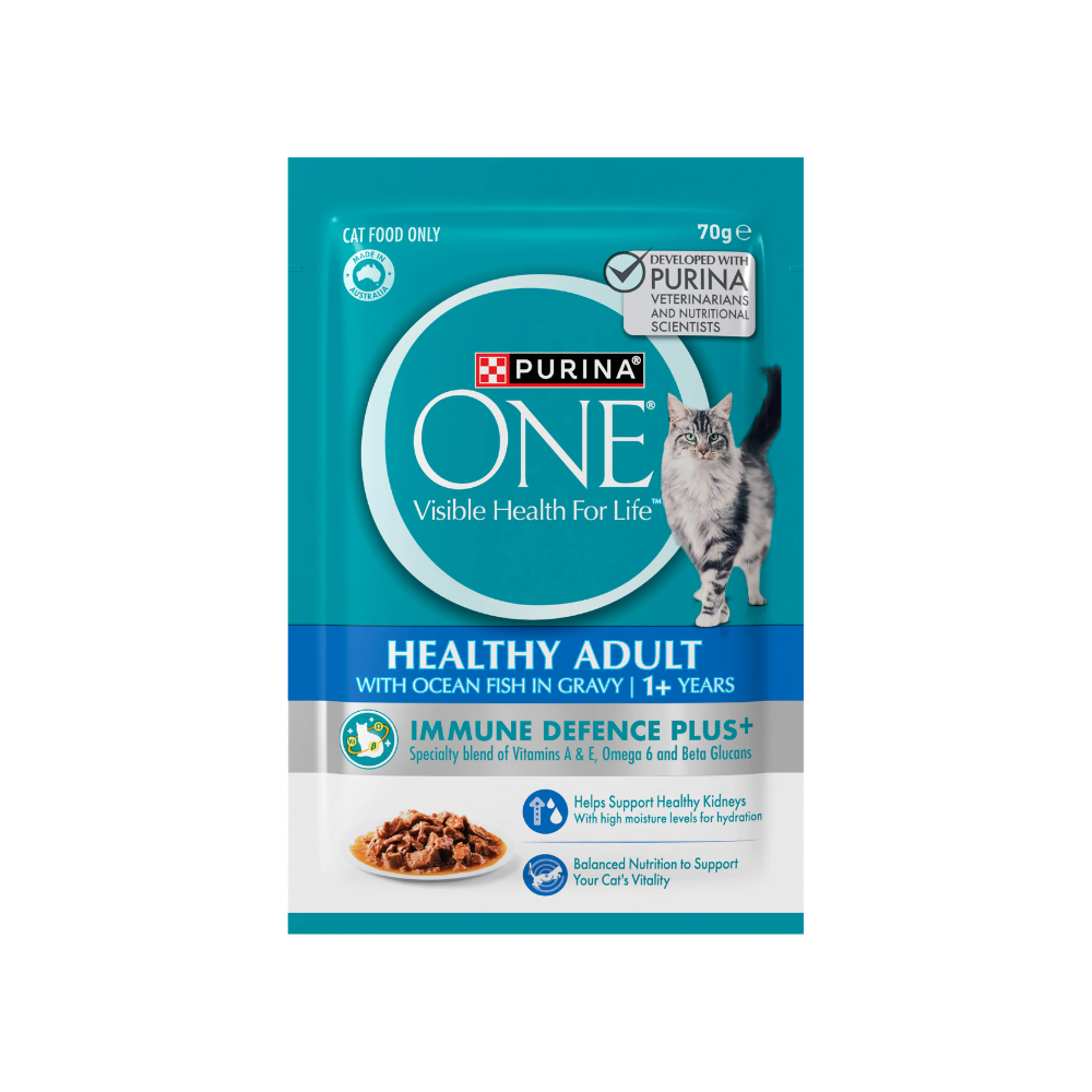 Purina One Pouch Healthy Adult with Ocean Fish in Gravy 70gm