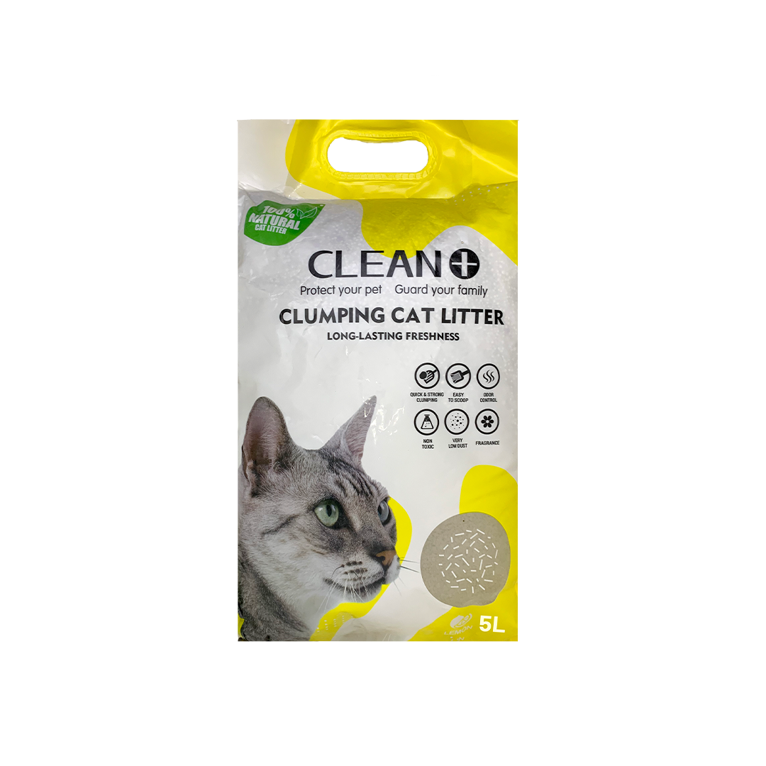 Clean Plus Clumping Cat Litter Lemon 5L