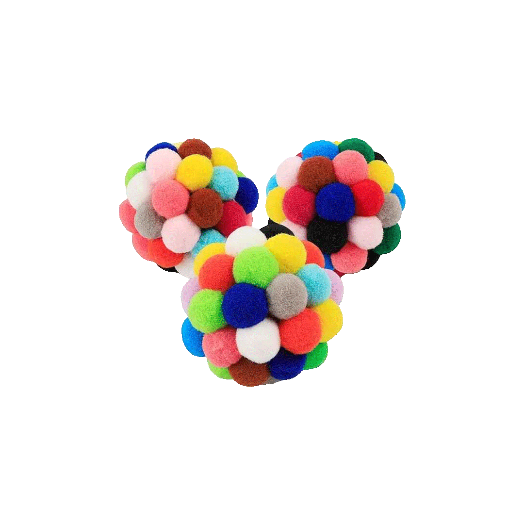 Multicolour Cotton Cat Toy Ball