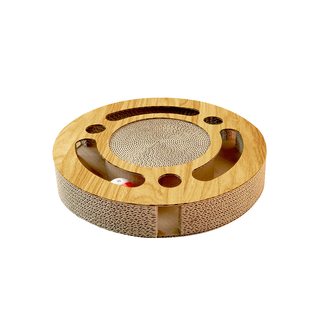 Pet Scratcher Round Board for Grinding Nails with Ringing Ball