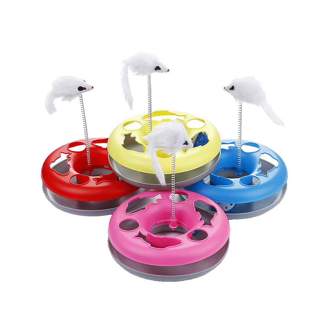 Interactive Turntable Mouse Motion Tumbler Tower Toy for Cats