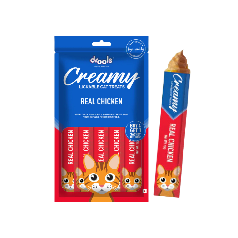 Drools Creamy Cat Treat Real Chicken 5 Sticks Pack 75g
