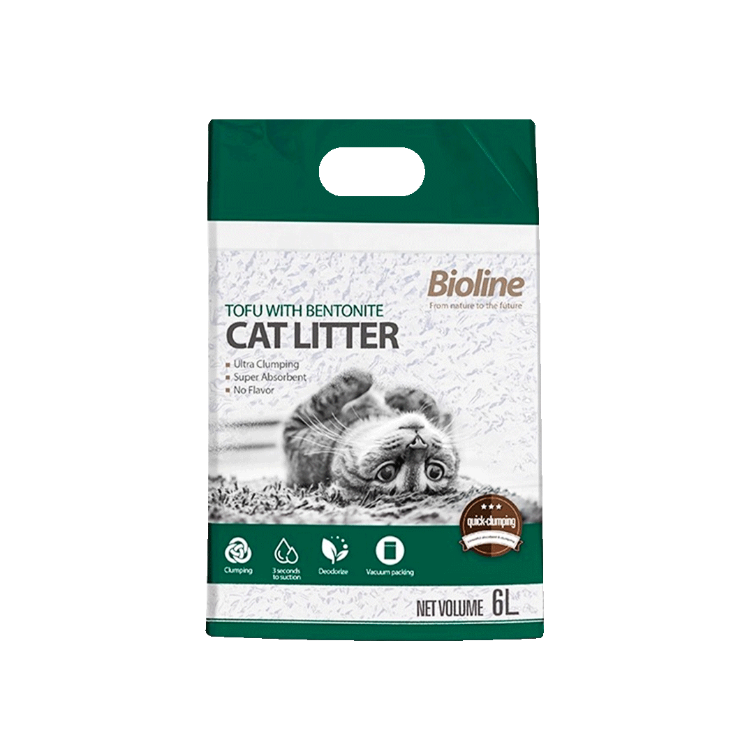 Premium Bioline Tofu with Bentonite Cat Litter 6L / 2.5kg